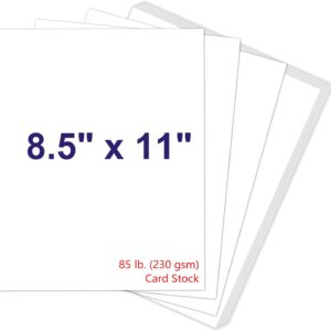 White Cardstock 8.5 x 11, 230gsm Cover Cardstock Paper, 85 Lb Heavy Card Stock for Printer, Card Stock Paper for Invitations, Scrapbooking, Crafts, Diy Cards, Decoration, Drawing (30 Sheets)