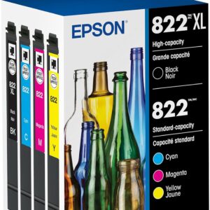EPSON 822 DURABrite Ultra Ink High Capacity Black & Standard Color Cartridge Combo Pack (T822XL-BCS) Works with WorkForce Pro WF-3820,3823, 4820, 4830, 4833, 4834